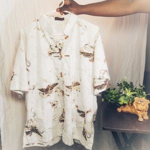Sliver Dragon cigar wood button up collared shirt